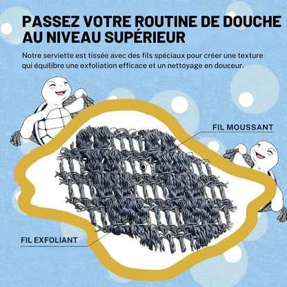 Serviette de douche exfoliante antibactérienne - Noirvie