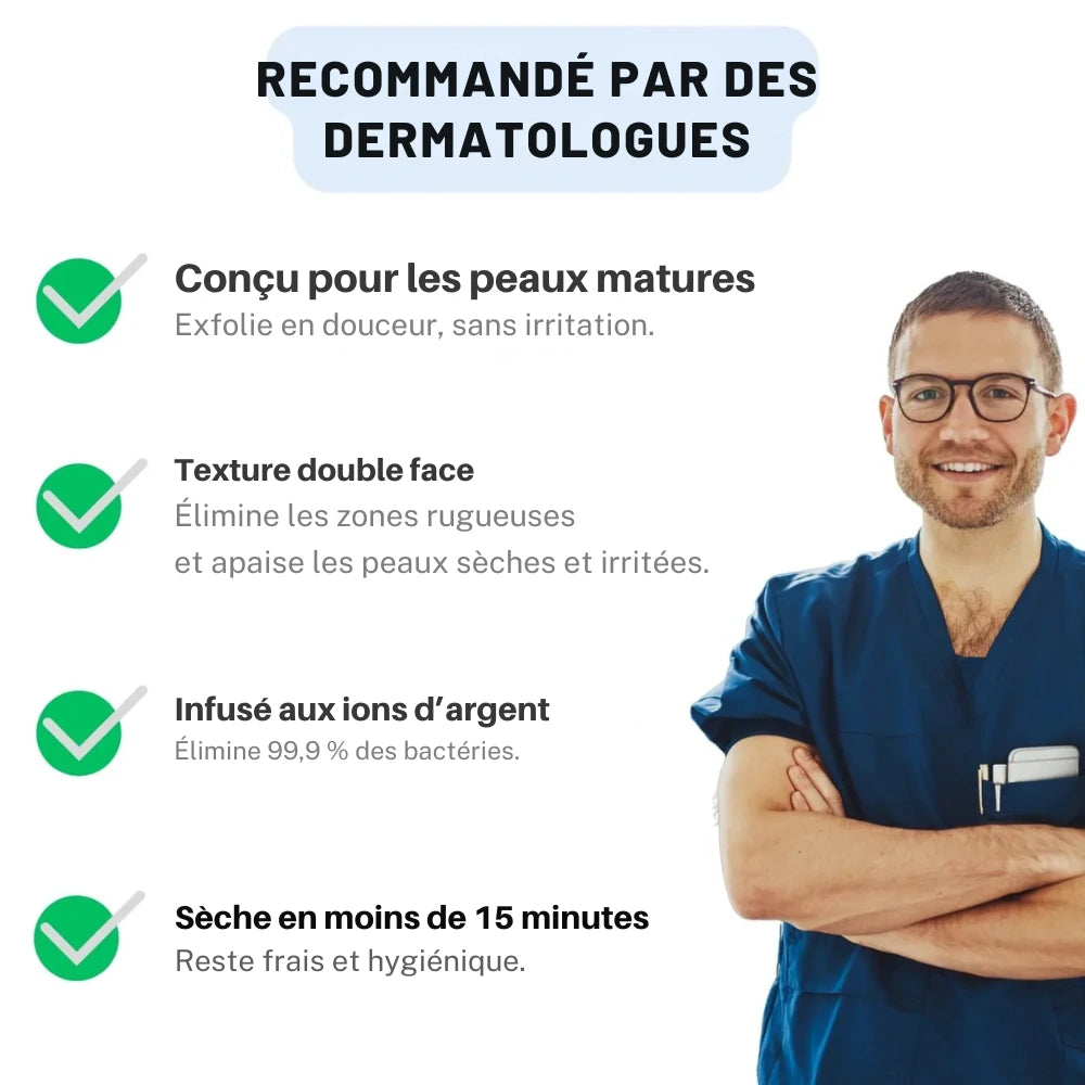 Serviette de douche exfoliante antibactérienne - Noirvie